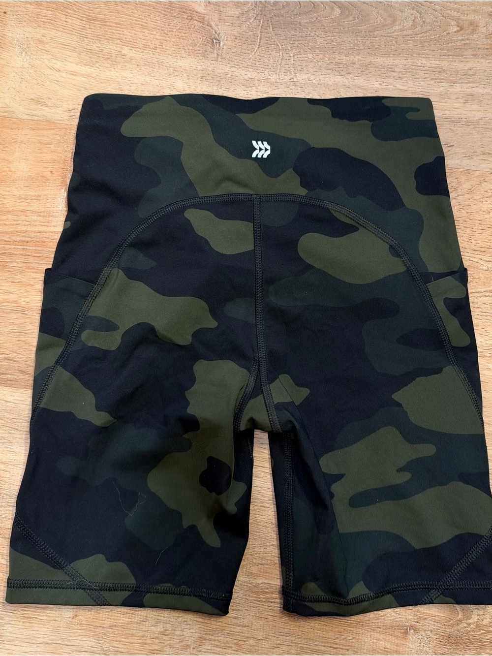 all in motion Olive & Black Camo Bike Shorts - Picture 2 of 3